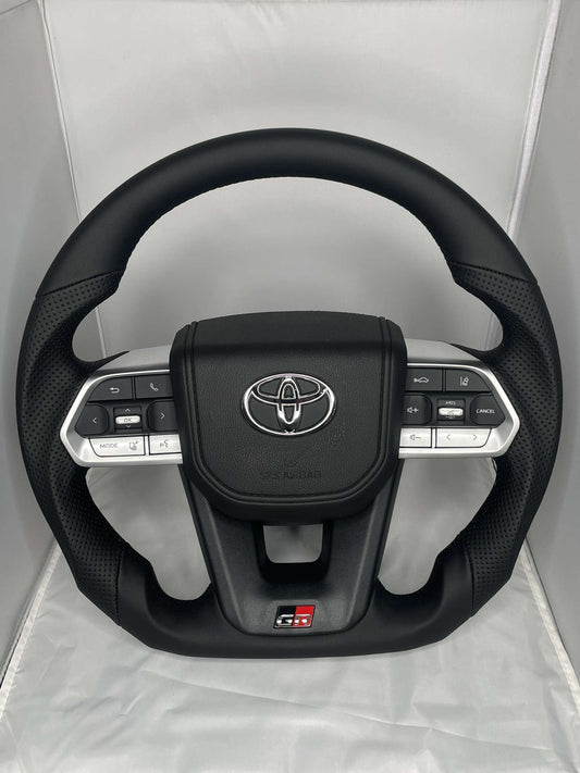 300 Series GR Black Leather Flat Bottom Steering Wheel